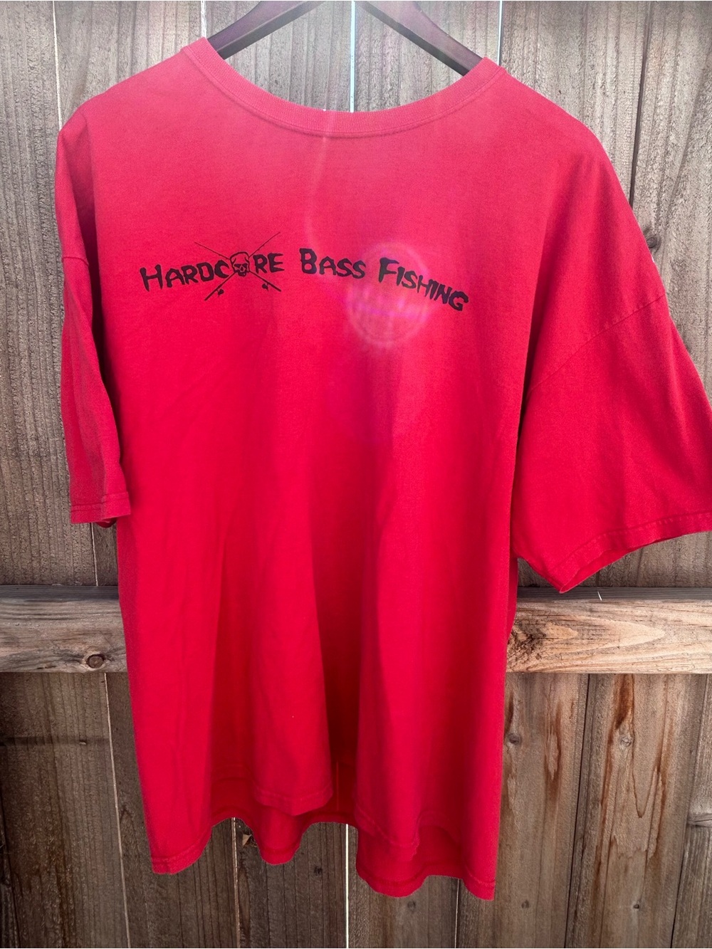 HARRDCORE BASS fishing Y2K HCBF Bassaholics style red skeleton Bass